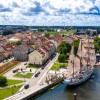 The historic town of Klaipeda in Lithuania