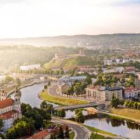 Vilnius, capital of Lithuania, at sunrise