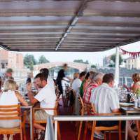 Ave Maria dining on deck