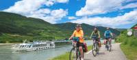 Cyclists on the Danube with the MV Vivienne