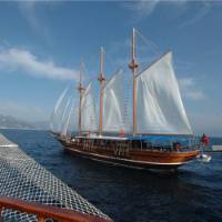 Traditional sailing boat used on our bike and boat trips in Greece and Turkey