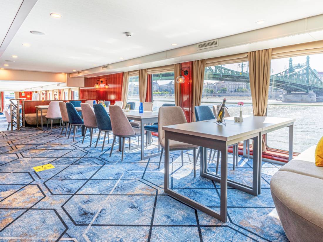 Take in the view from the restaurant on board the MV Vivienne