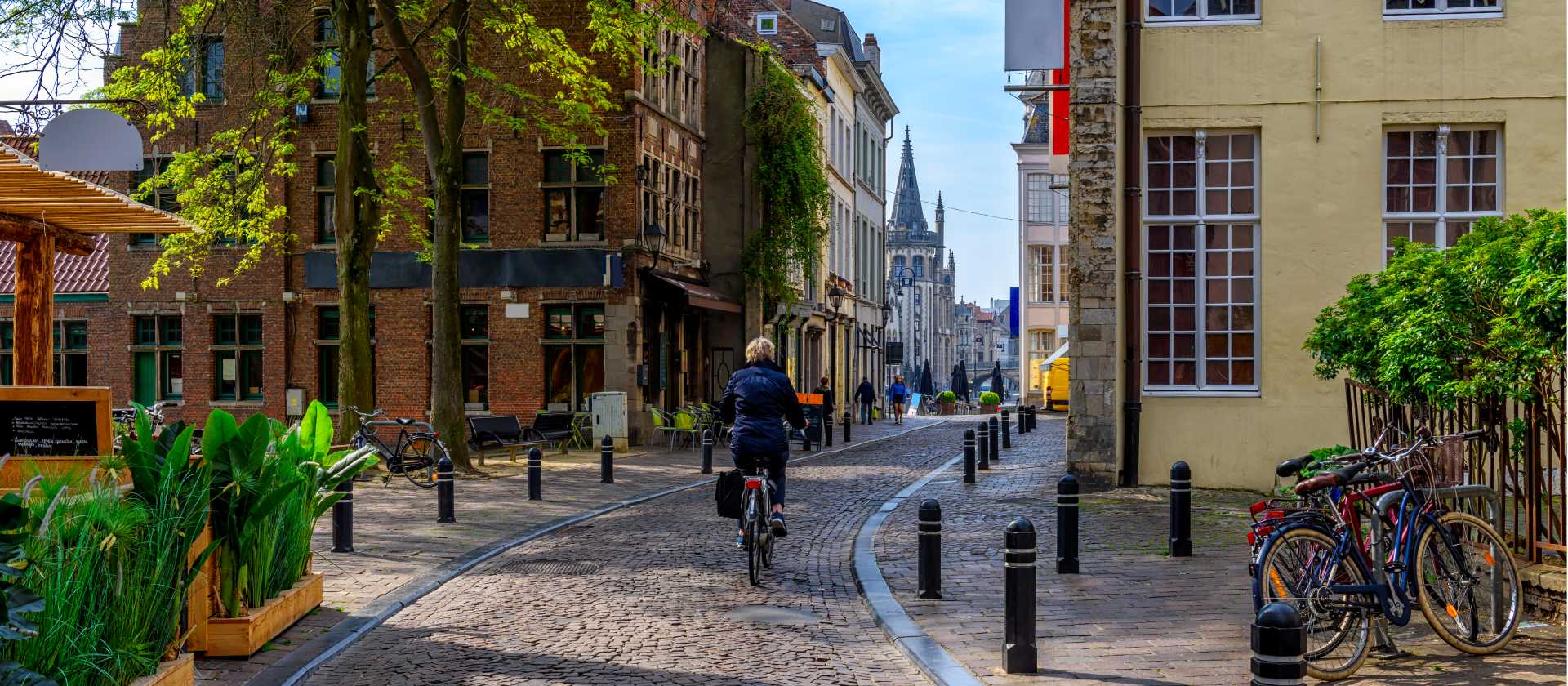 Cycle through the pretty town of Ghent in Belgium