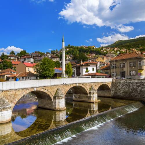 Experience the tranquil waterways of Sarajevo, Bosnia, while on the Via Dinarica