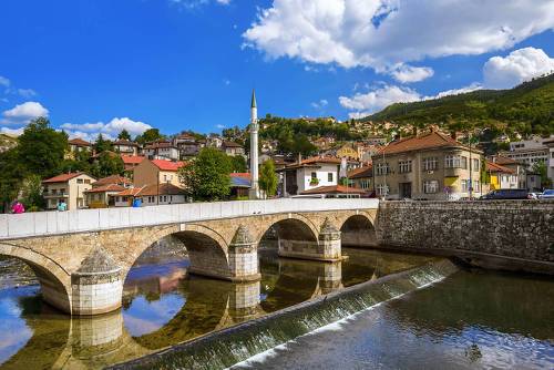 Experience the tranquil waterways of Sarajevo, Bosnia, while on the Via Dinarica