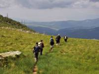 On the scary lake trek in Bulgaria