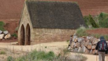 Pilgrim walking the Camino de Santiago