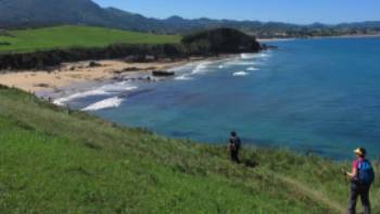 Pilgrims on the Camino del Norte, Spain