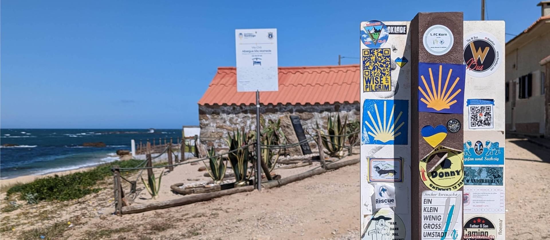 Following the Camino shell signage, which points travellers in the right direction. | Dana Garofani