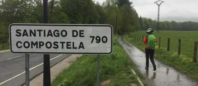 At the start of the full Camino de Santiago trail |  Dana Garofani