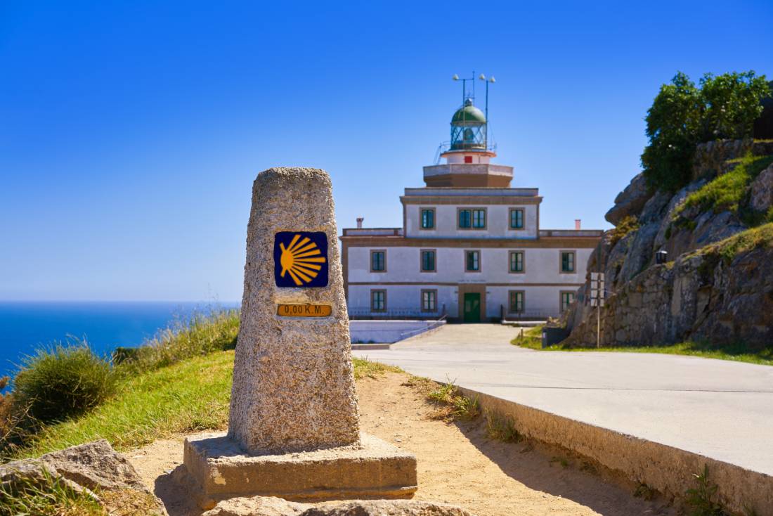 The final Camino marker in Finisterre