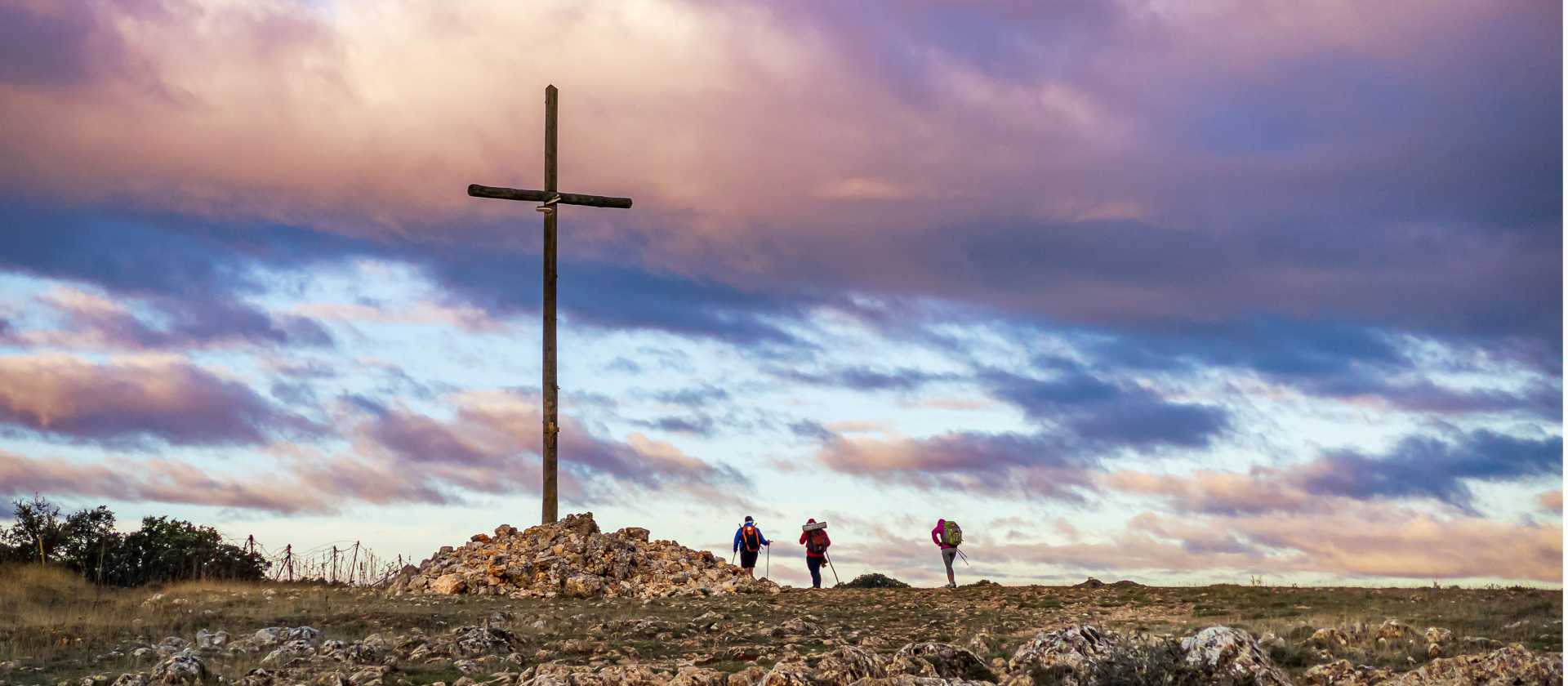 The iconic Cruz de Ferro (Iron Cross) on the Camino