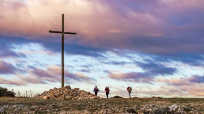 The iconic Cruz de Ferro (Iron Cross) on the Camino