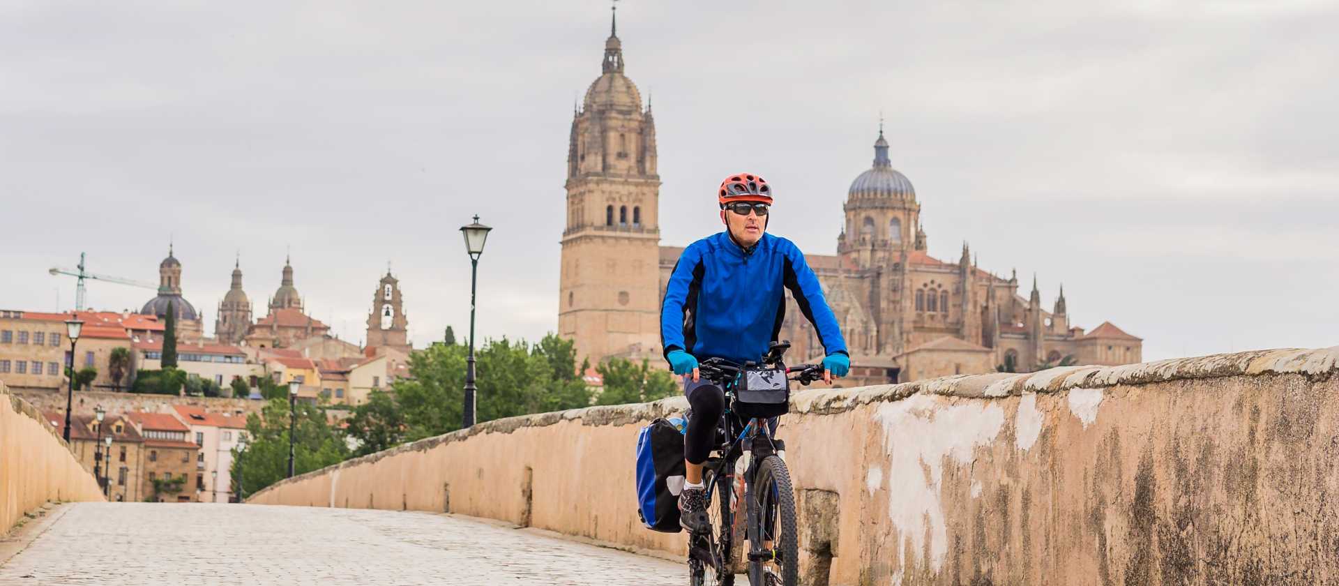 Cycling along the Camino de Santiago in Spain