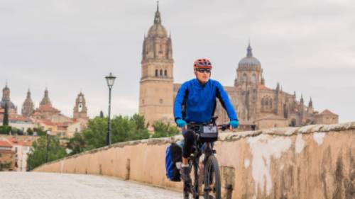 Cycling along the Camino de Santiago in Spain