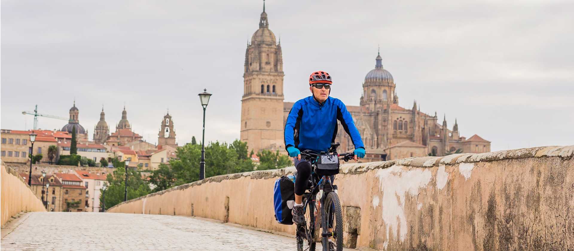 Cycling along the Camino de Santiago in Spain