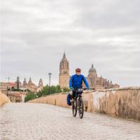 Cycling along the Camino de Santiago in Spain