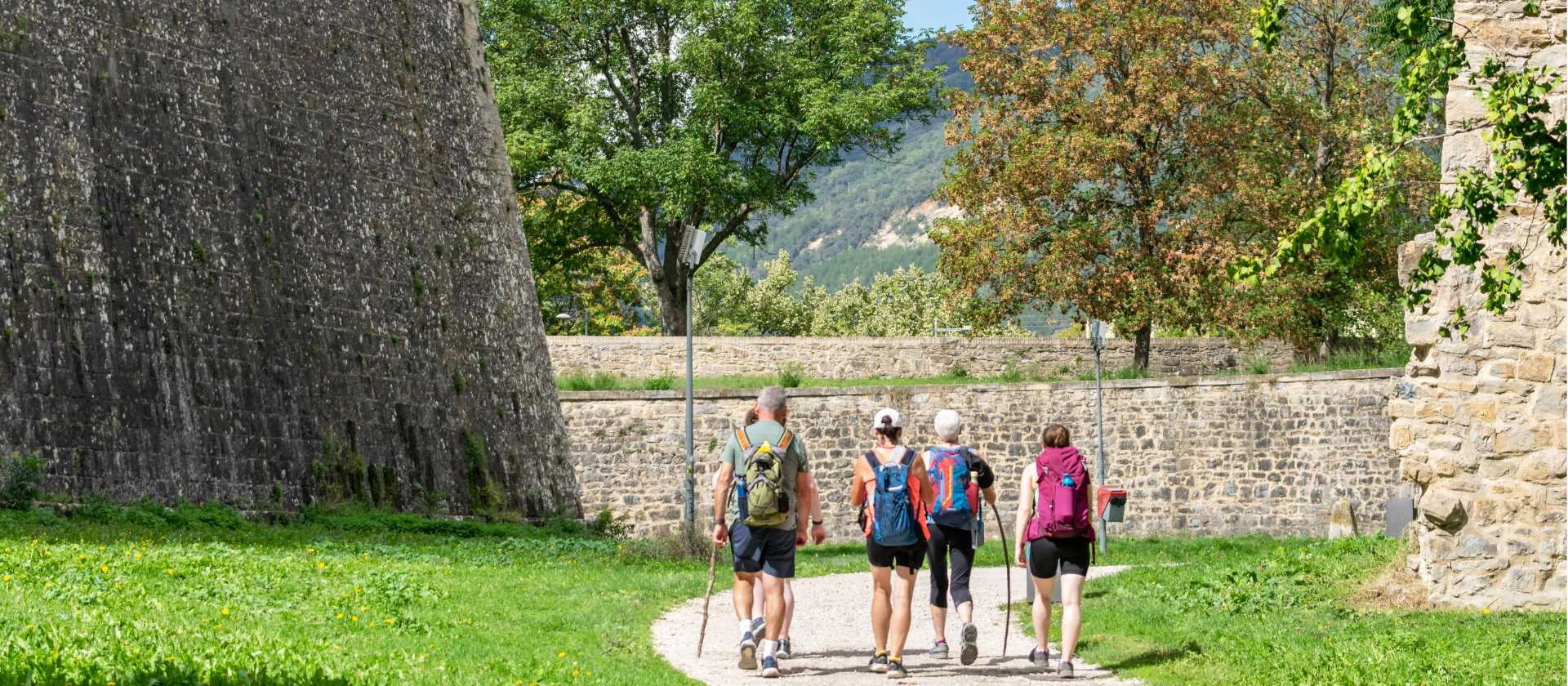 Entering the walls of Pamplona on the Camino