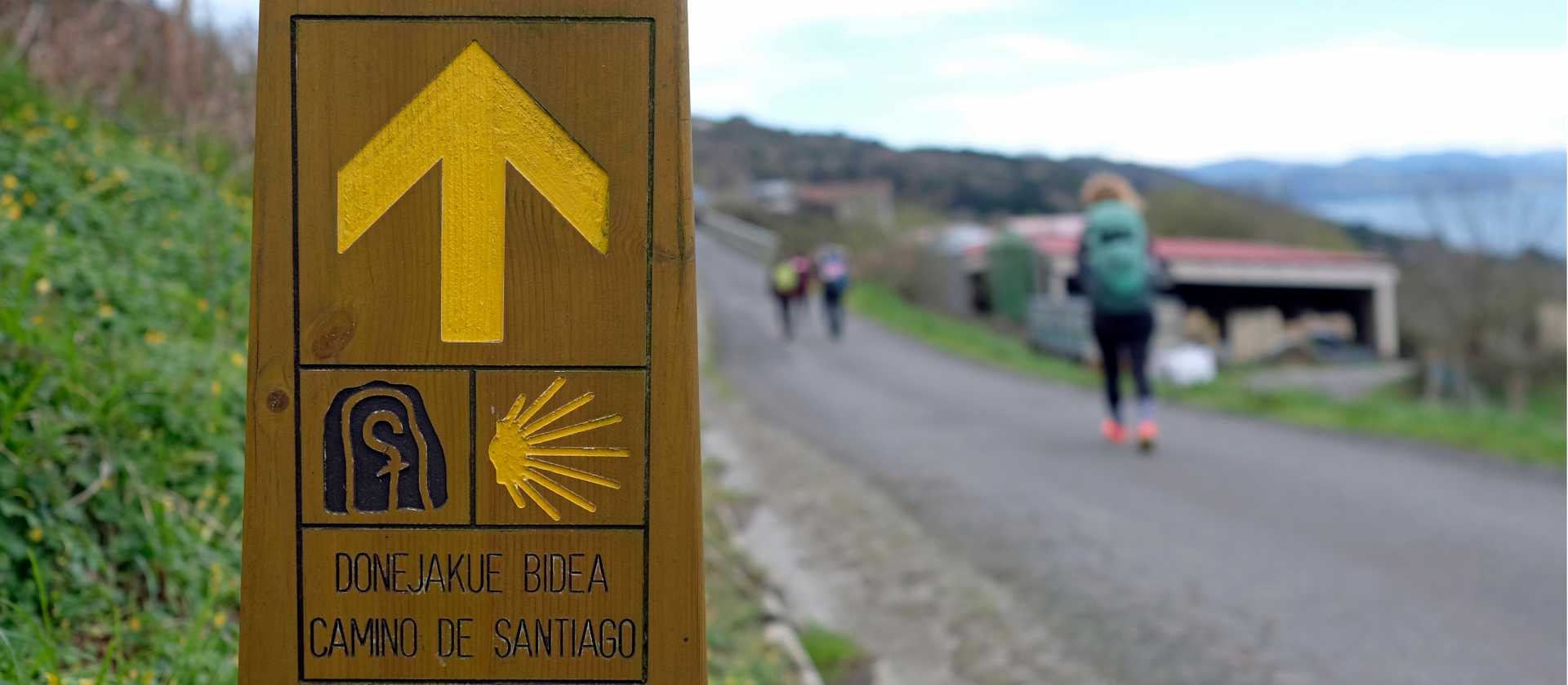 A signpost on the Camino del Norte in Spain
