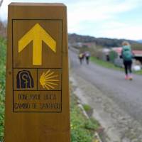 A signpost on the Camino del Norte in Spain