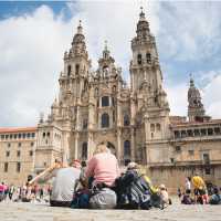 Celebrating the end of the Camino de Santiago