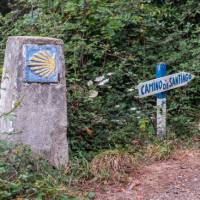 Shell totem on the Camino Primitivo