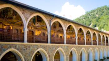 Covered_corridor_at_Kykkos_Monastery_Troodos_4_lrg,A. Lorenzetto Kykkos Monastery is the oldest on Cyprus