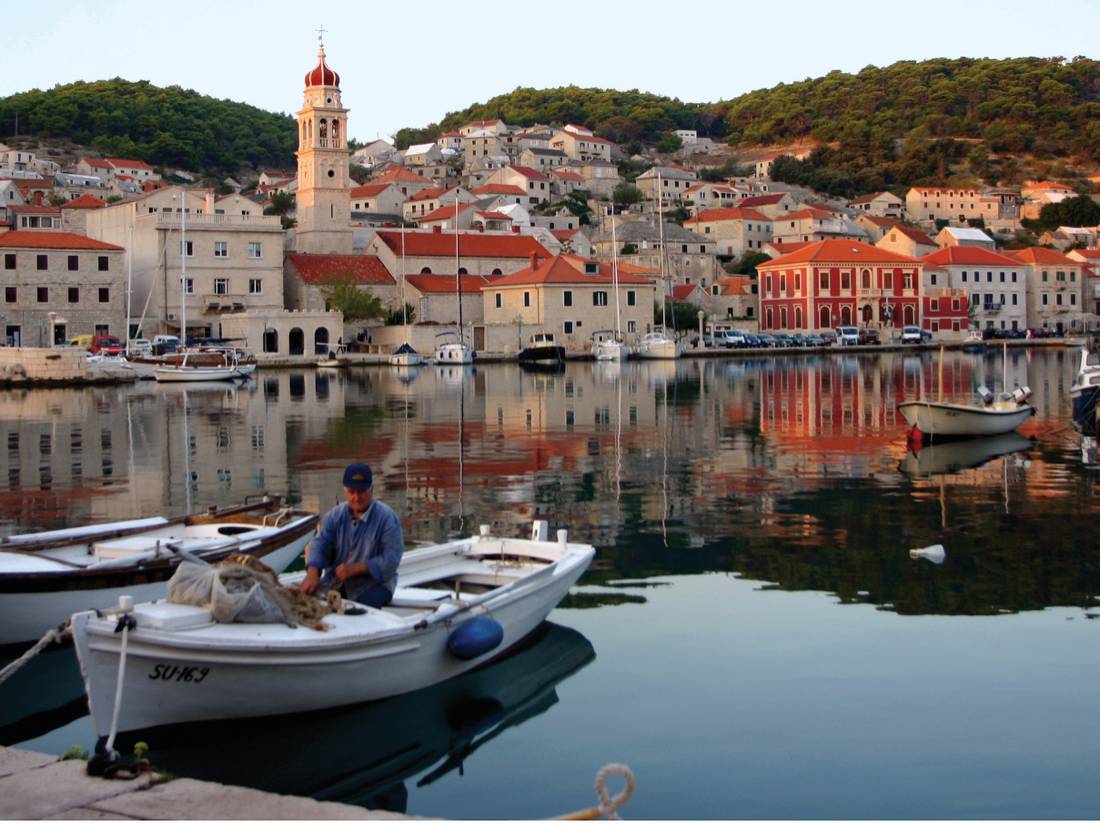 One of the charming port towns we visit on Brac Island, on our Croatian boat based trips