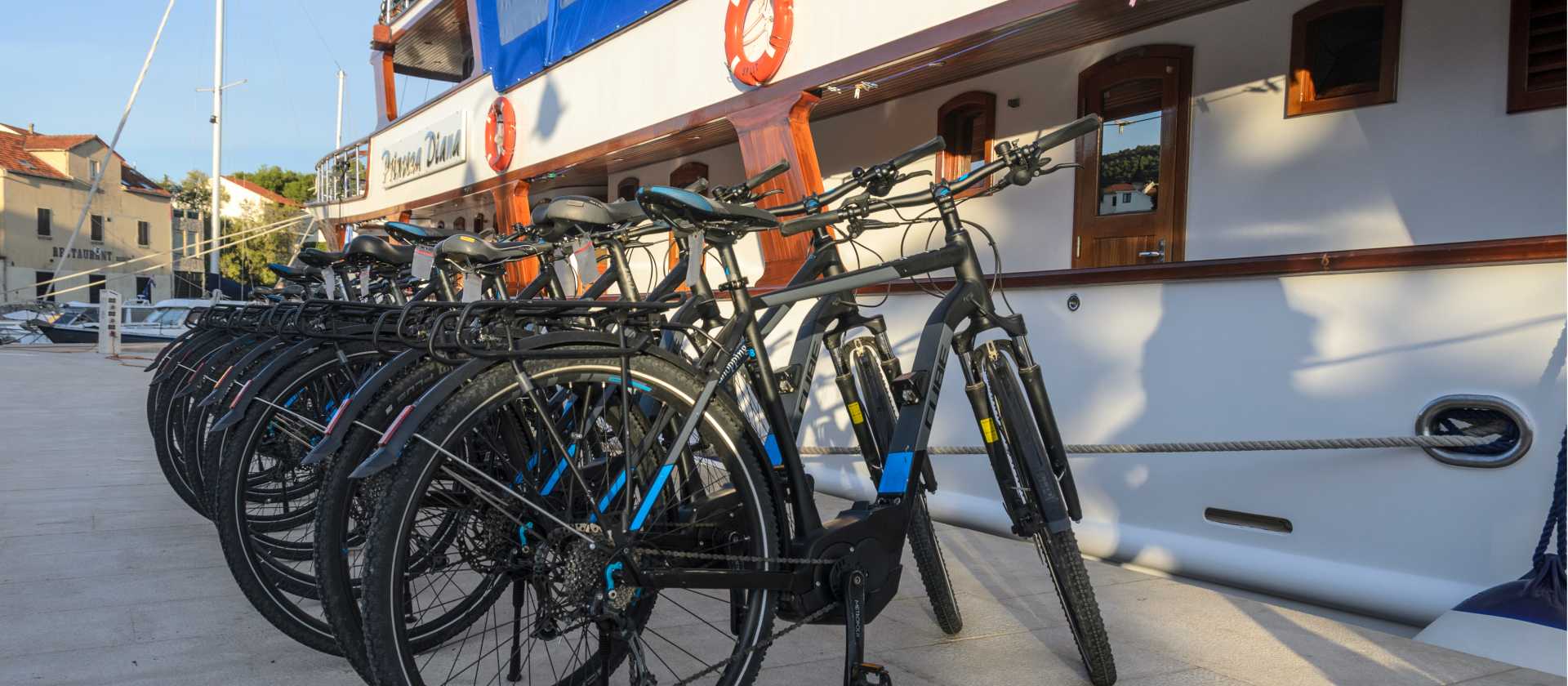 Bikes lined up for a day exploring Croatia's islands