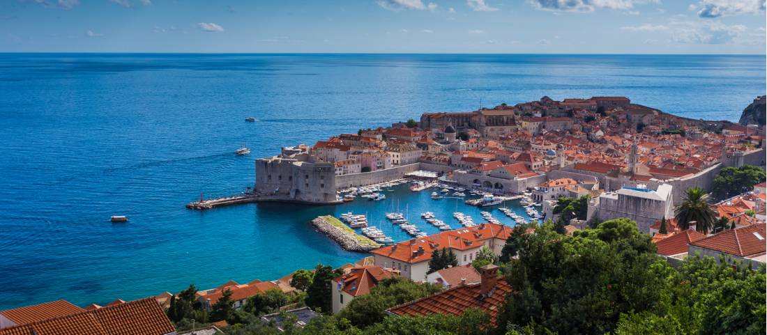 The splendid walled city of Dubrovnik, where the Croatia to Albania Coastal Cycle starts