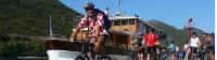 Cyclist setting off on his ride while on a Cycle & Sail trip in Croatia