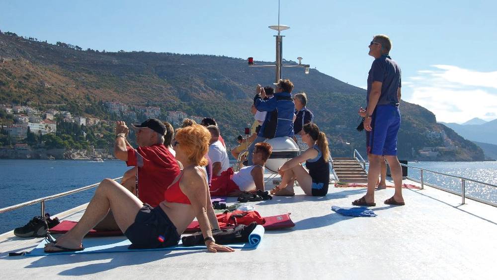 Relaxing on the sundeck in Kvarner Bay