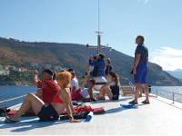 Relaxing on the sundeck in Kvarner Bay