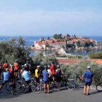 Enjoying the views of Budva on our Montenegro Cycle