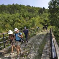 Hiking along the remains of the old Parenzana railway tracks