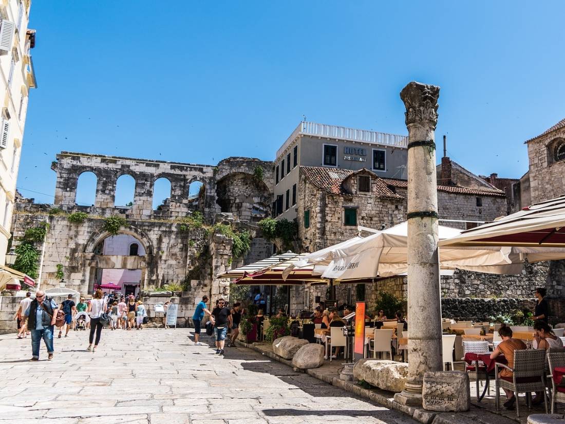 Walk around Roman ruins in Split, Croatia