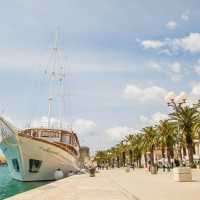 The deluxe category boat Harmonia docked in a Croatian port