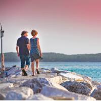 A couple enjoying a sunset in Istria