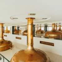 Iconic copper brewhouse where the original pilsner is crafted using traditional methods