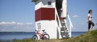 Cycling along the coast in Denmark