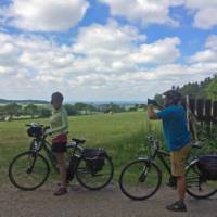 Self guided cyclists stopping for photos in the Czech countryside | Els van Veelen