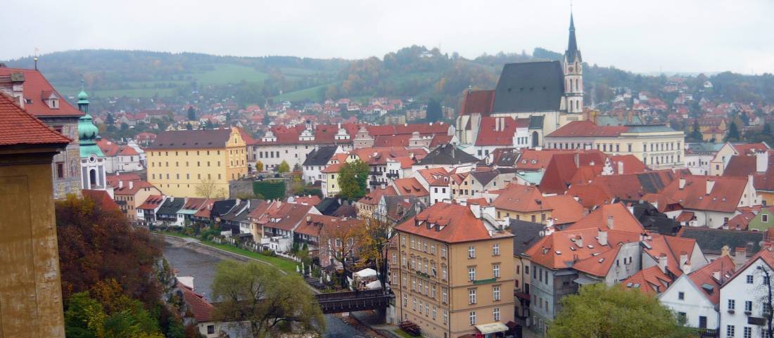 Cesky Krumlov from the castle on the hill, Czech Republic |  <i>Di Beckett</i>