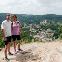 Posing at the viewpoint while cycling from Prague to Vienna | Vlastimil Kotyk