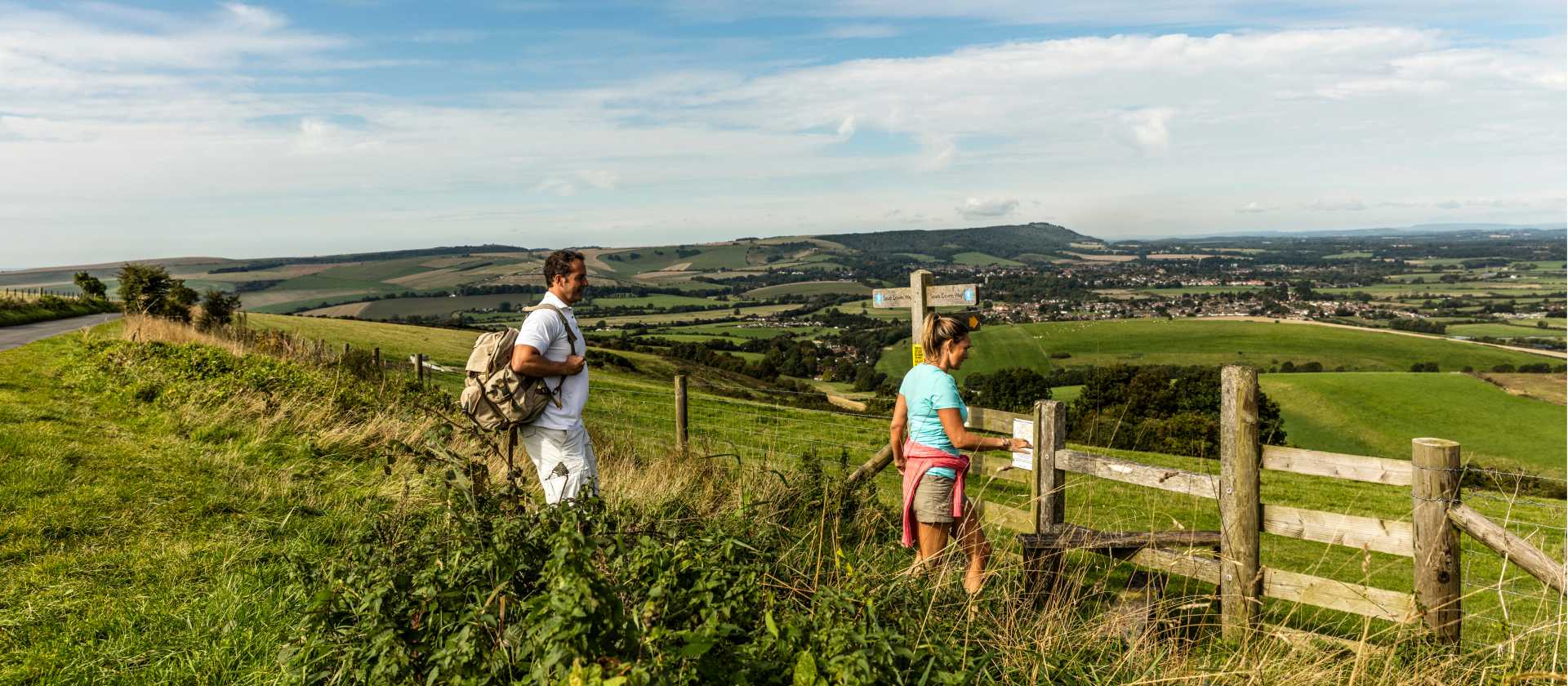 Walkers following the South Downs Way in East Sussex. | Andrew Pickett