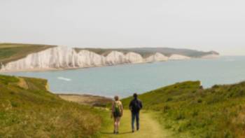 Approaching the beautiful Seven Sisters on the South Downs Way
