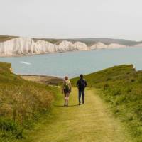 Approaching the beautiful Seven Sisters on the South Downs Way