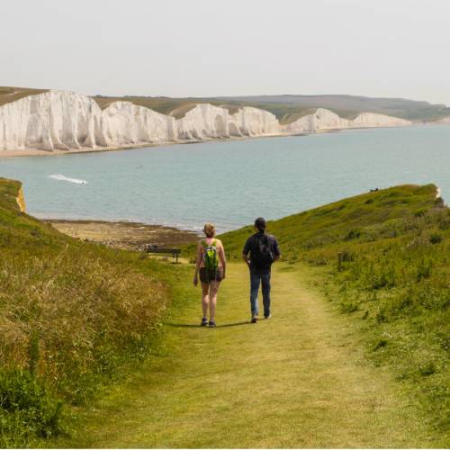 Approaching the beautiful Seven Sisters on the South Downs Way