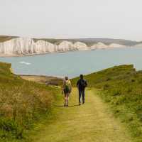 Approaching the beautiful Seven Sisters on the South Downs Way
