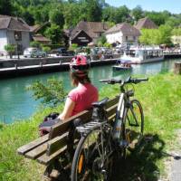 The charming village of Chanaz on the Rhone Cycle Way