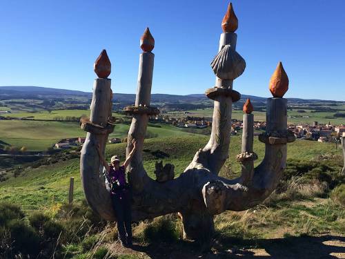 Candelabra statue above Sauges on the Way of St James |  <i>Kate Baker</i>